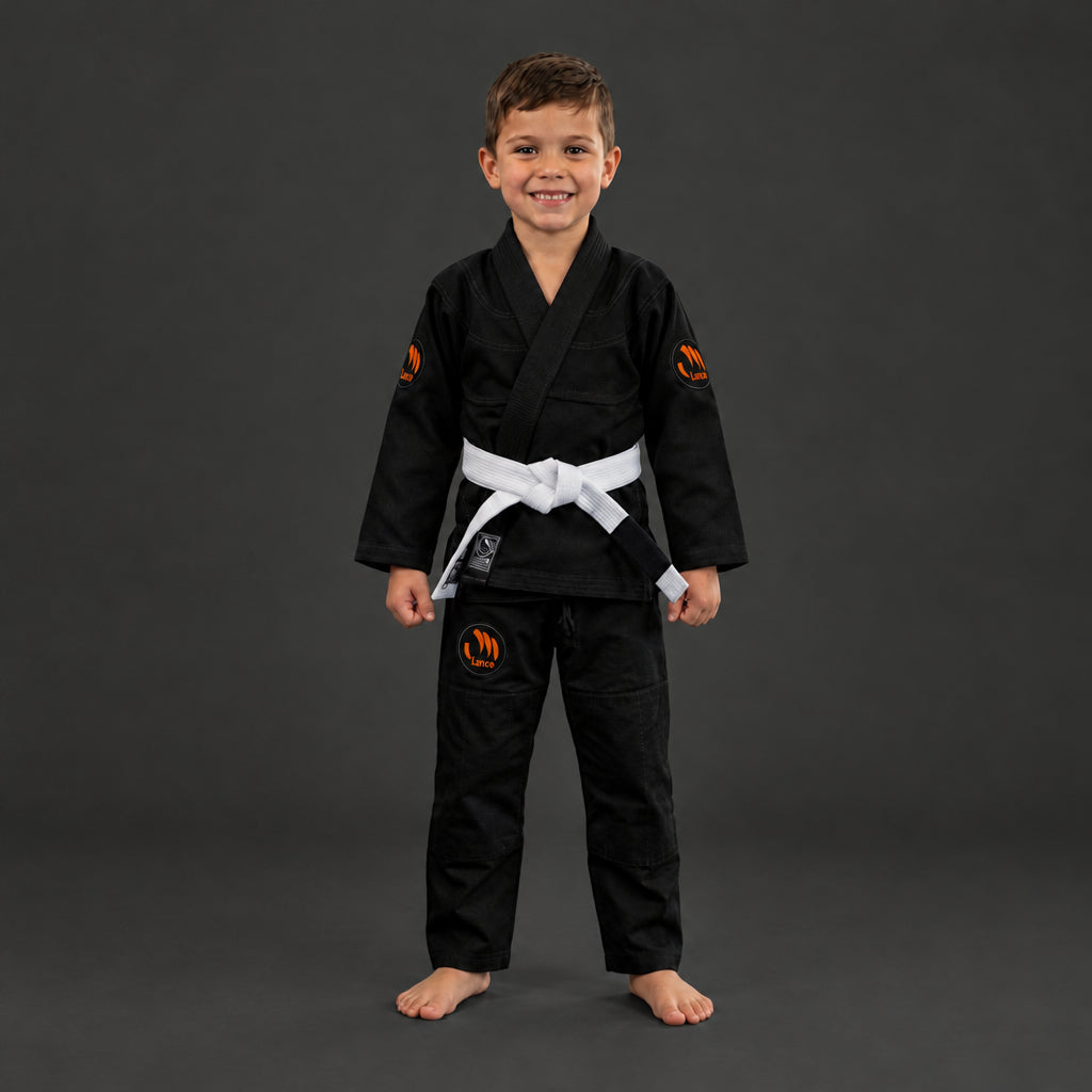 Kimono BJJ Infantil Preto 380 GSM - Lince Rise